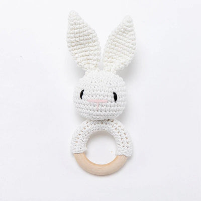 Hochet pour bebe à crochet Blanc