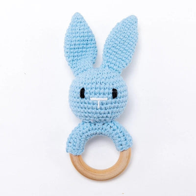 Hochet pour bebe à crochet Bleu