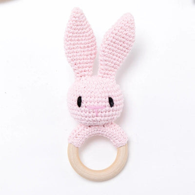 Hochet pour bebe à crochet Rose