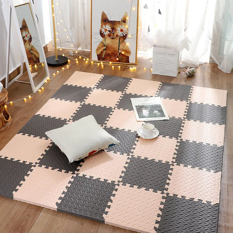 tapis mousse pour bebe beige marron
