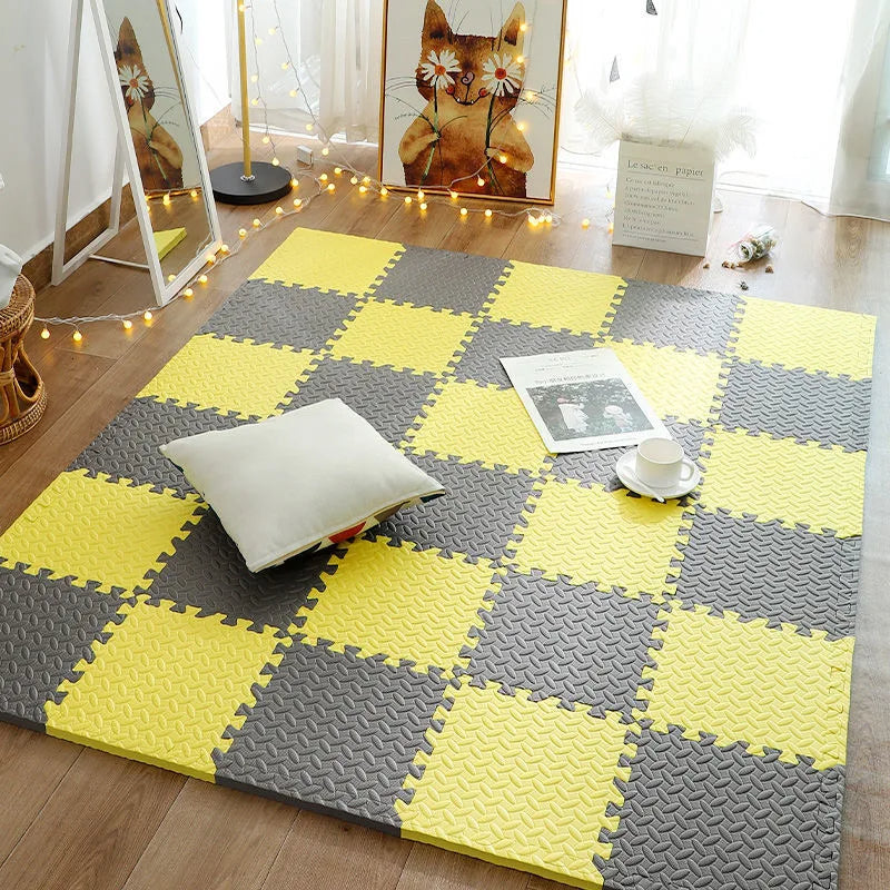 tapis mousse pour bebe jaune marron