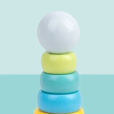 Jouet bebe bois - WoodenToys™ -  Tour Macaron