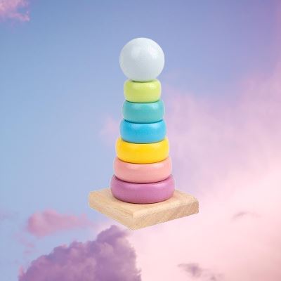 Jouet bebe bois - WoodenToys™ -  Tour Macaron