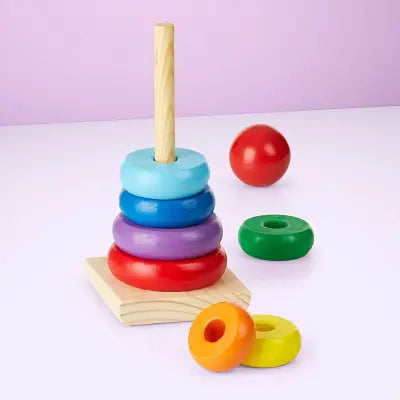 Jouet bebe Bois - WoodenToys™ -  Tour arc-en-ciel