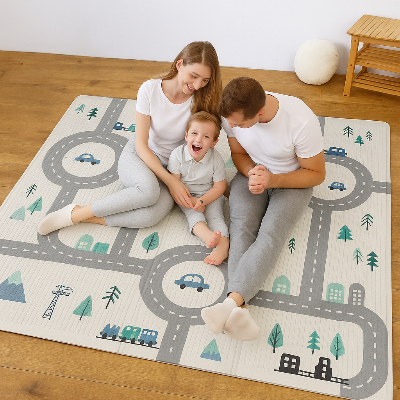 Mousse tapis bebe aussi douce et large pour que toute la famille si sente à l'aise