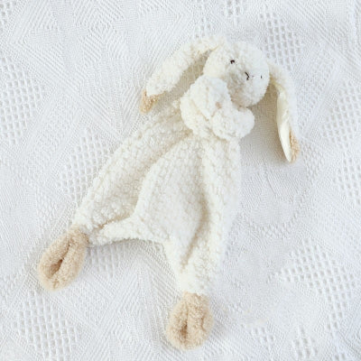 Doudou bebe lapin blanc cassé