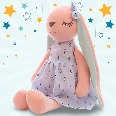 Dudou lapin bleu concu pour apaiser et éveiller votre bébé.