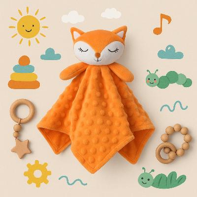 La texture bullet 3D du doudou renard pour une stimulation tactile