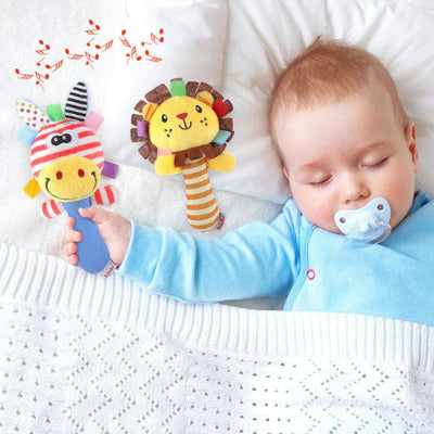 Le bruit mélodieux et les sensations produitent par le hochet apaisent instantanément le bébé