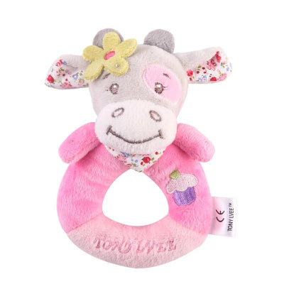 Hochet bebe visuel betail rose vif.