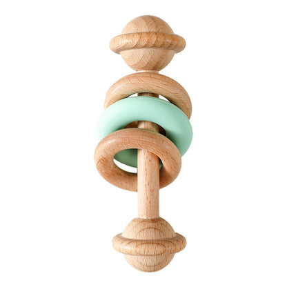 Hochet pour bebe anneau de silicone vert