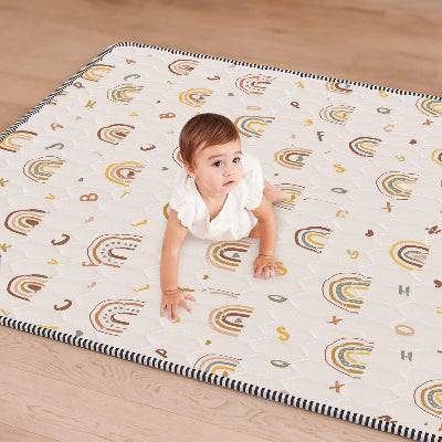 Mousse tapis baba variable Arc-en-ciel Blanc marron