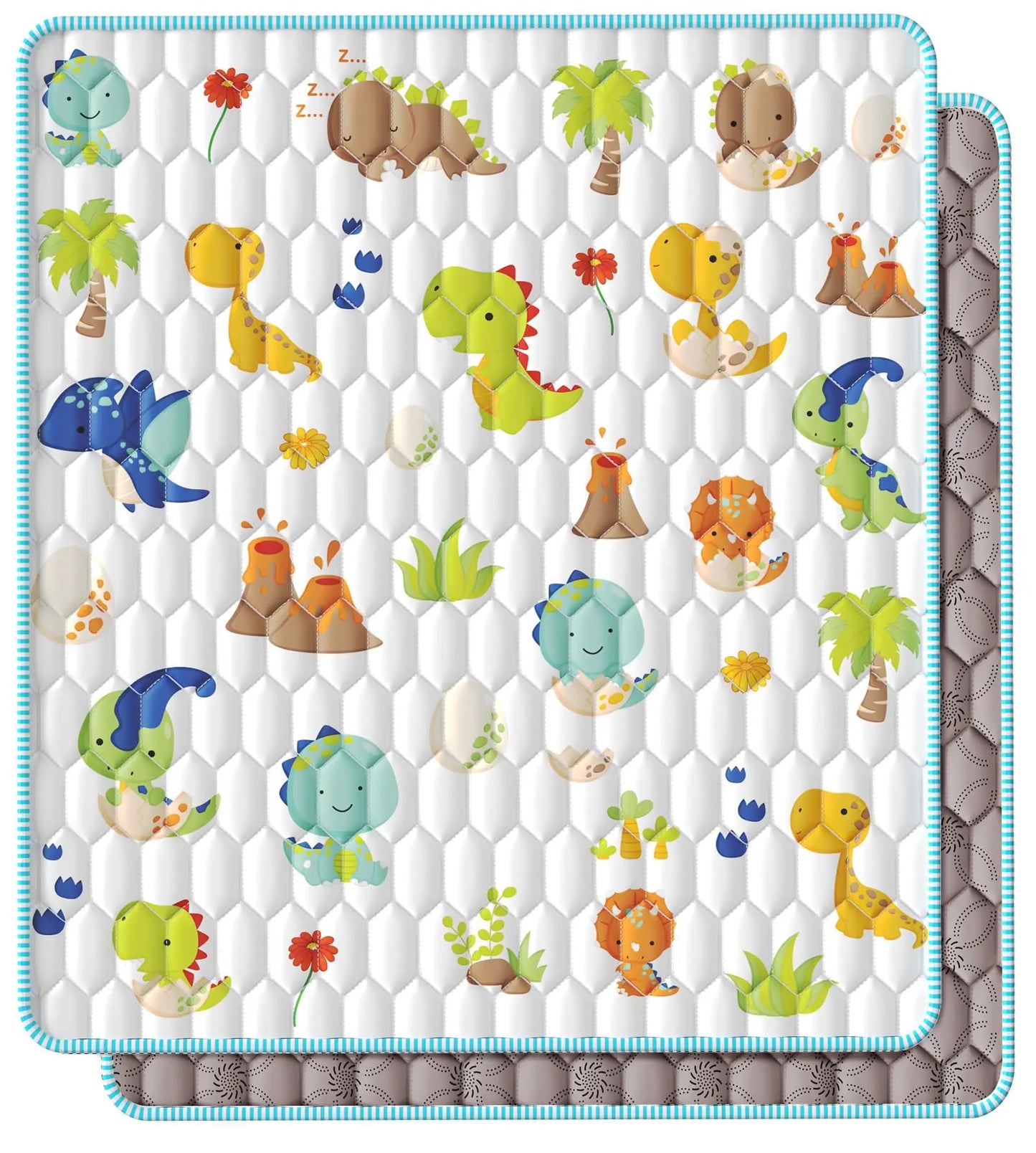 mousse tapis bebe - Tapis à ramper antidérapant intégré Dinosaure