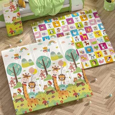 Mousse tapis bebe variante double face animaux-girafe extra large