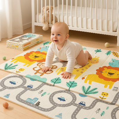 Mousse tapis bebe épaisseur de 1.5cm idéal pour protéger les genoux du bébé durant la reptation