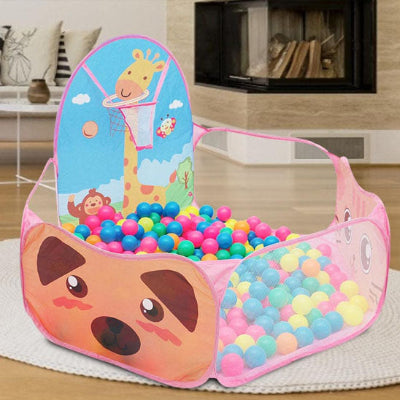 Piscine a balle bebe coloré avec un design d'animaux de dessin animé